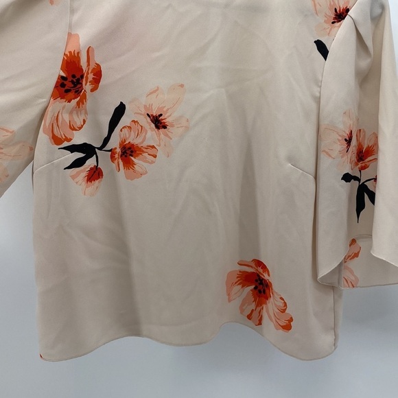 Wilfred Pink peach Floral Blouse cropped flowy sleeve lightweight date Night - Picture 4 of 6